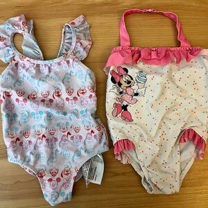 Disney Baby Girl One Piece Swimsuit Duo-12-18 mo and 18-24 mo